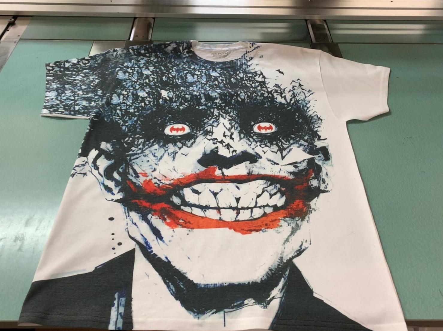 Custom T-shirt with a Joker Movie graphic design.